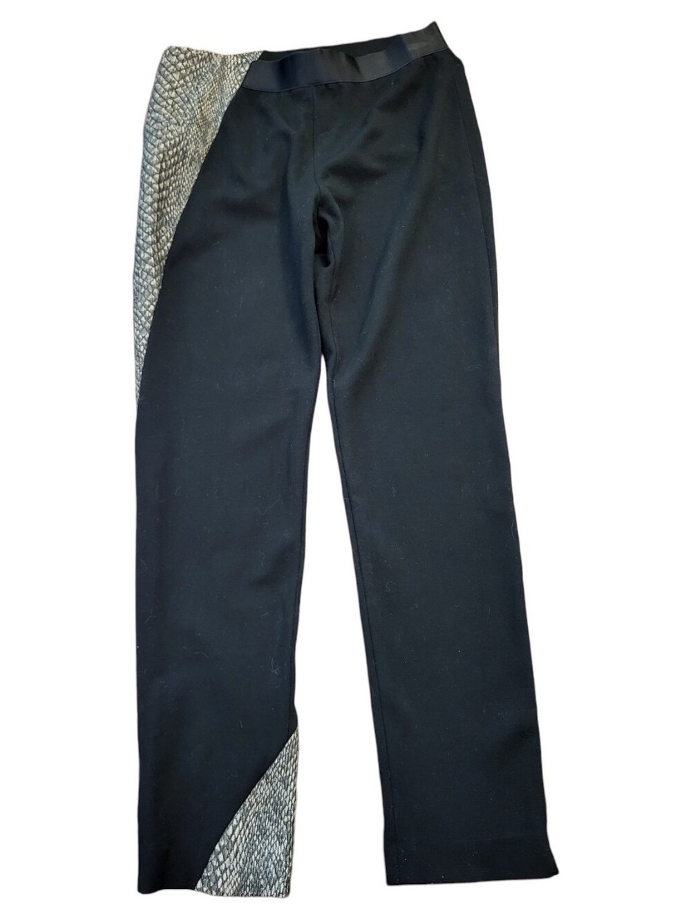 Elie Tahari Women's Black Pull-On Dress Pants w/ Faux Snakeskin Detail - Size 8